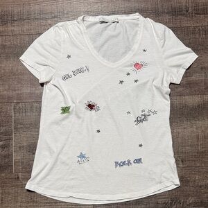 OUI White Graphic Short Sleeve Tee